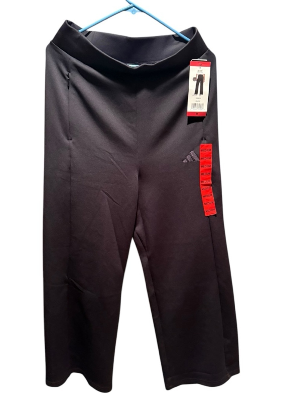 adidas Black Athletic Leggings with Subtle Logo - Picture 2 of 5